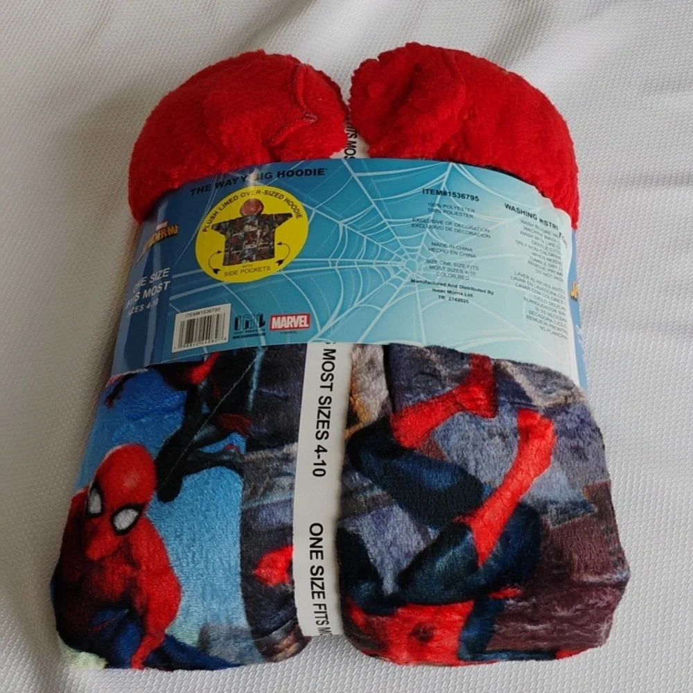 Marvel Spider-Man WAYY BIG HOODIE Over-Sized Plush Lined Kids Hoodie - OS 4-10 - Picture 7 of 8